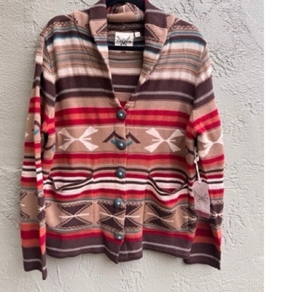 Cotton & Rye NEW Southwest Button Cardigan Sweater LARGE Rustic Indie Western